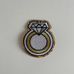 Varsity Glitter Patch - White