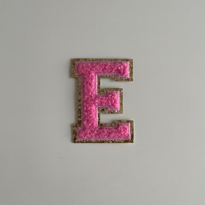 Varsity Glitter Patch - Pink