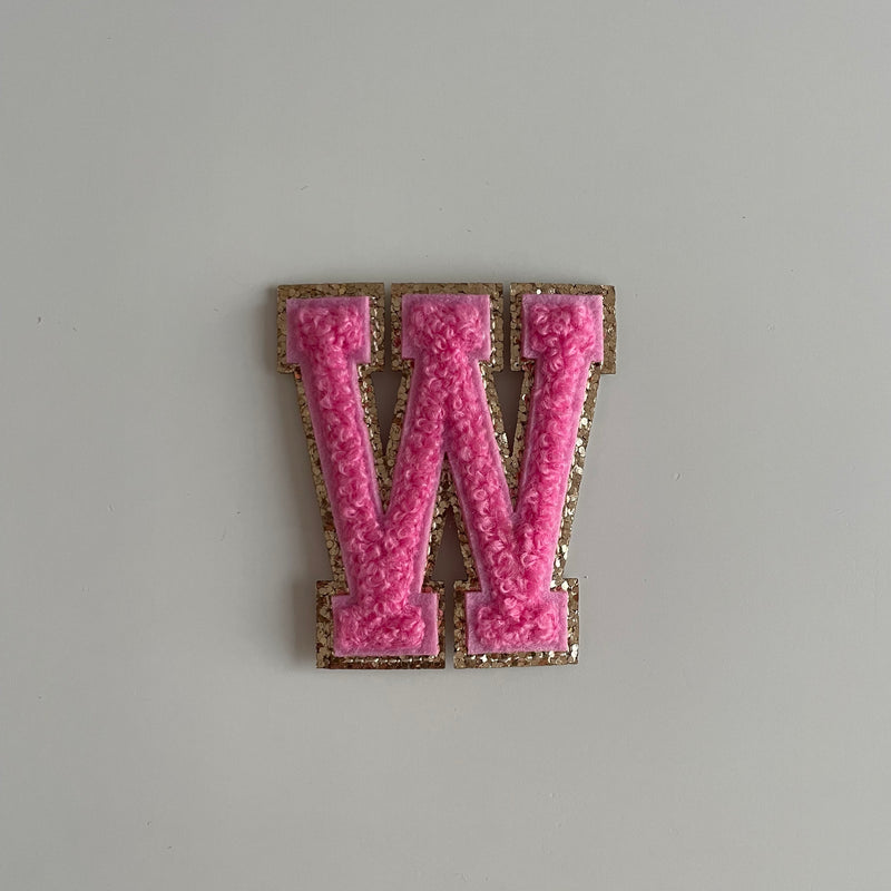 Varsity Glitter Patch - Pink