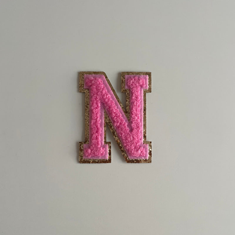 Varsity Glitter Patch - Pink