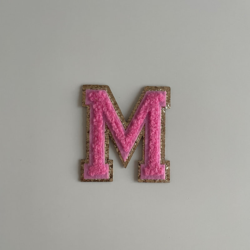 Varsity Glitter Patch - Pink