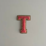 Varsity Glitter Patch - Coral