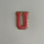 Varsity Glitter Patch - Coral