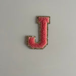 Varsity Glitter Patch - Coral