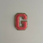 Varsity Glitter Patch - Coral