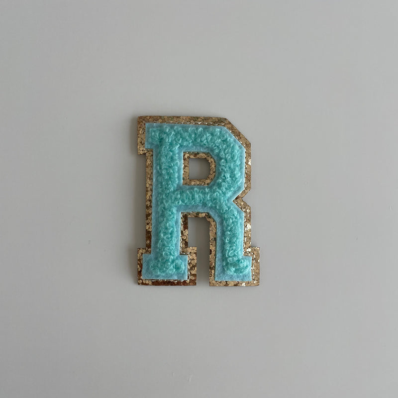 Varsity Glitter Patch - Turquoise