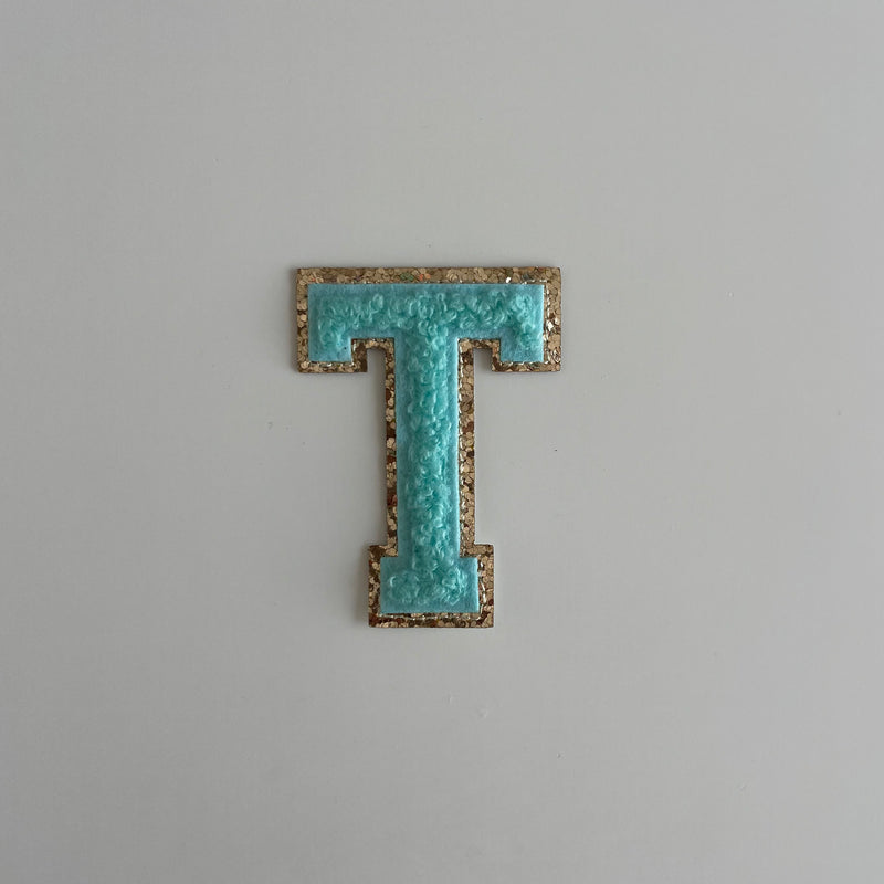 Varsity Glitter Patch - Turquoise