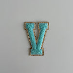 Varsity Glitter Patch - Turquoise