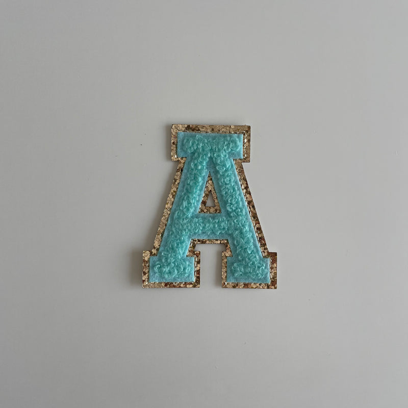 Varsity Glitter Patch - Turquoise