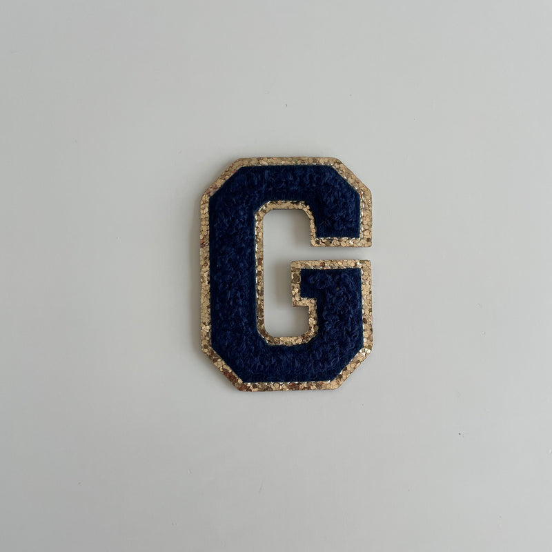 Varsity Glitter Patch - Navy