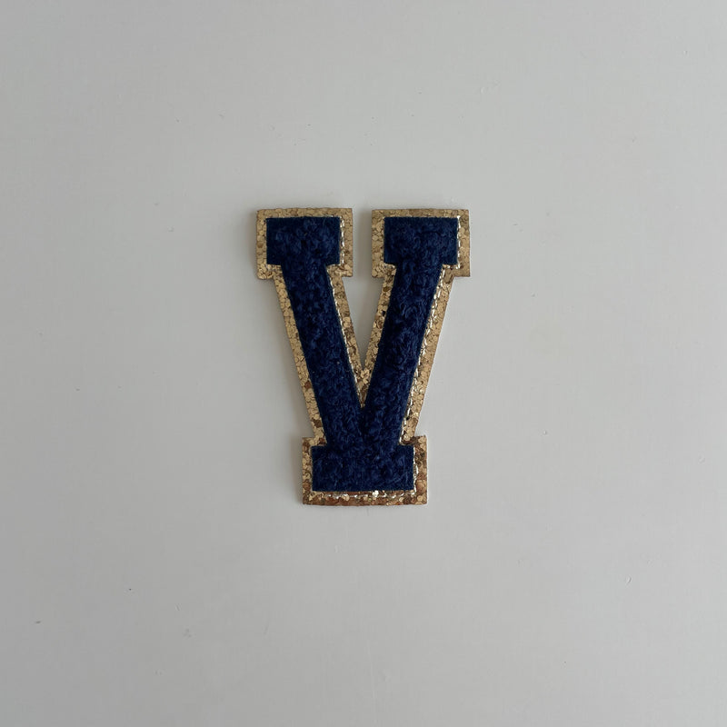 Varsity Glitter Patch - Navy