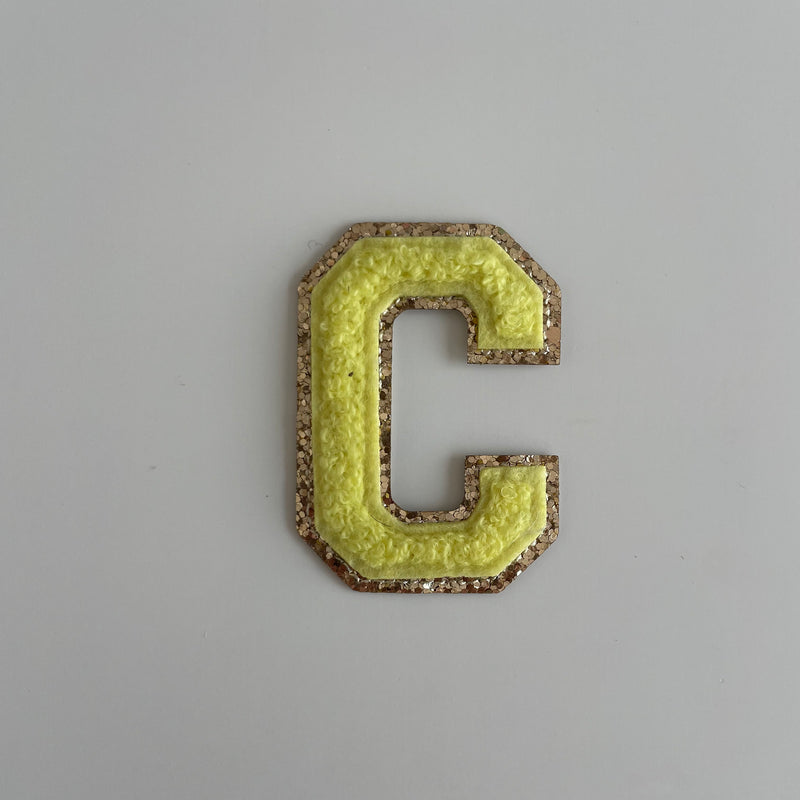 Varsity Glitter Patch - Yellow