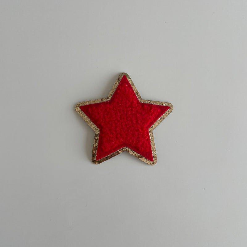 Varsity Glitter Patch - Red