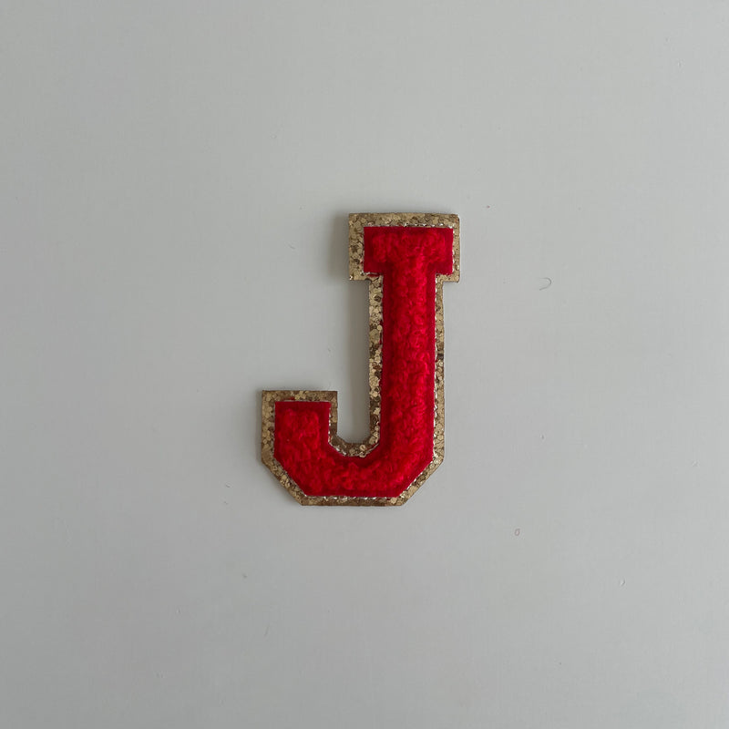 Varsity Glitter Patch - Red