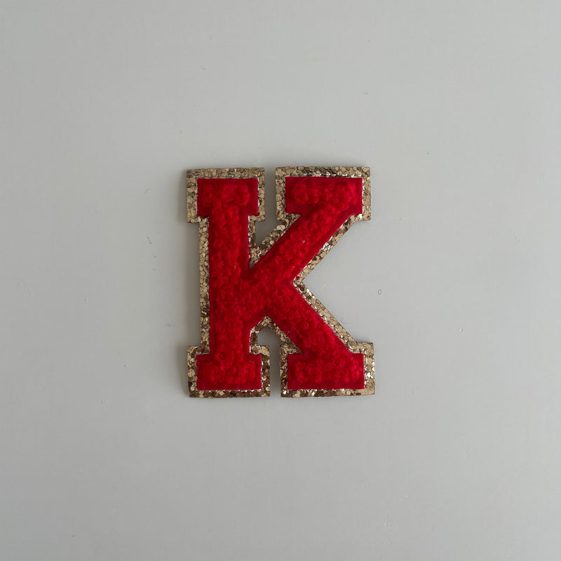 Varsity Glitter Patch - Red