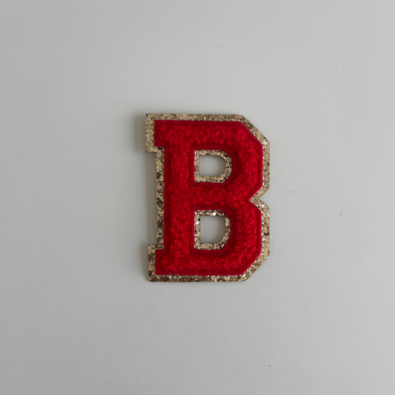 Varsity Glitter Patch - Red