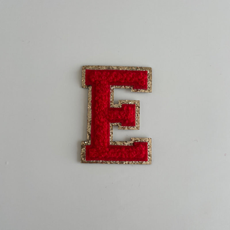 Varsity Glitter Patch - Red