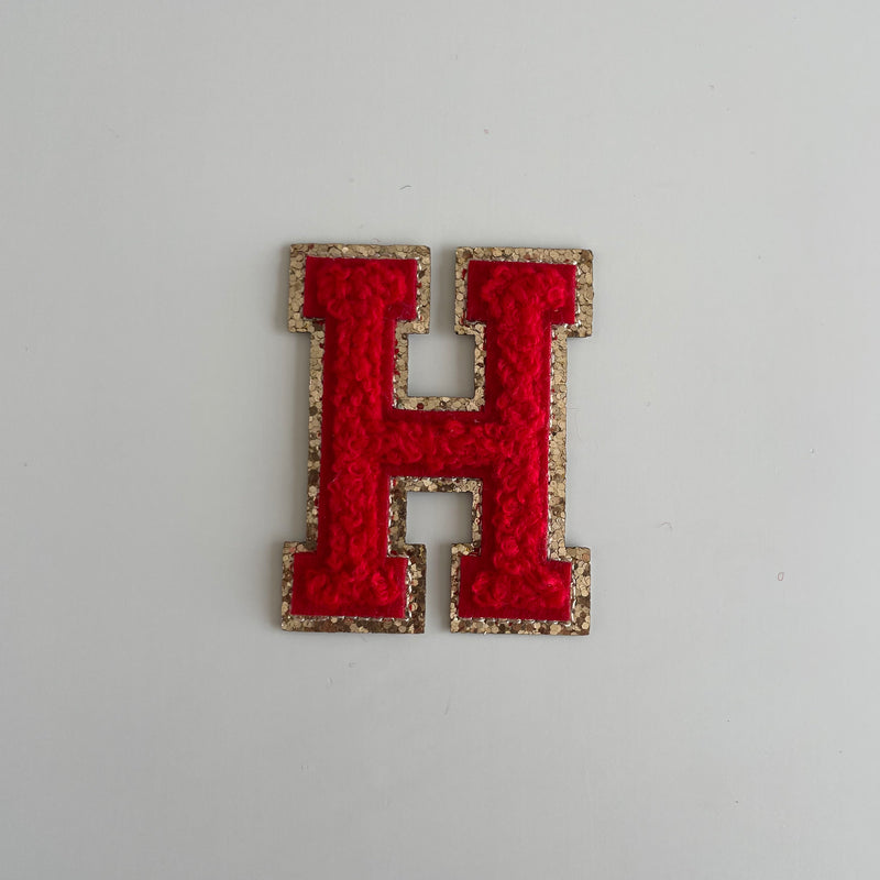 Varsity Glitter Patch - Red