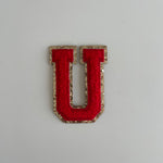 Varsity Glitter Patch - Red