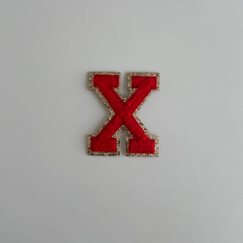 Varsity Glitter Patch - Red