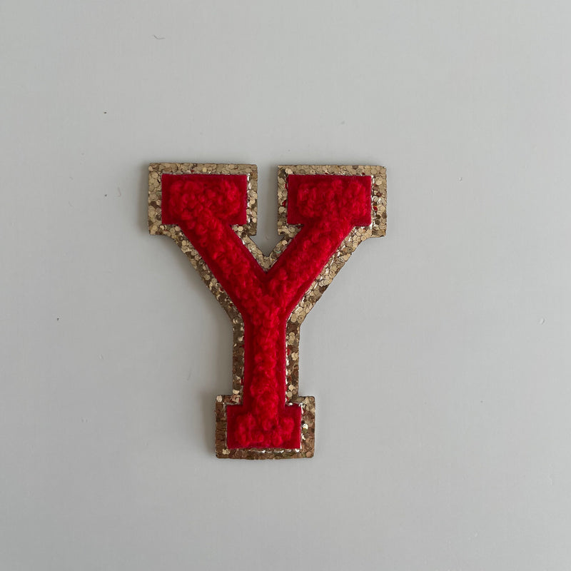 Varsity Glitter Patch - Red