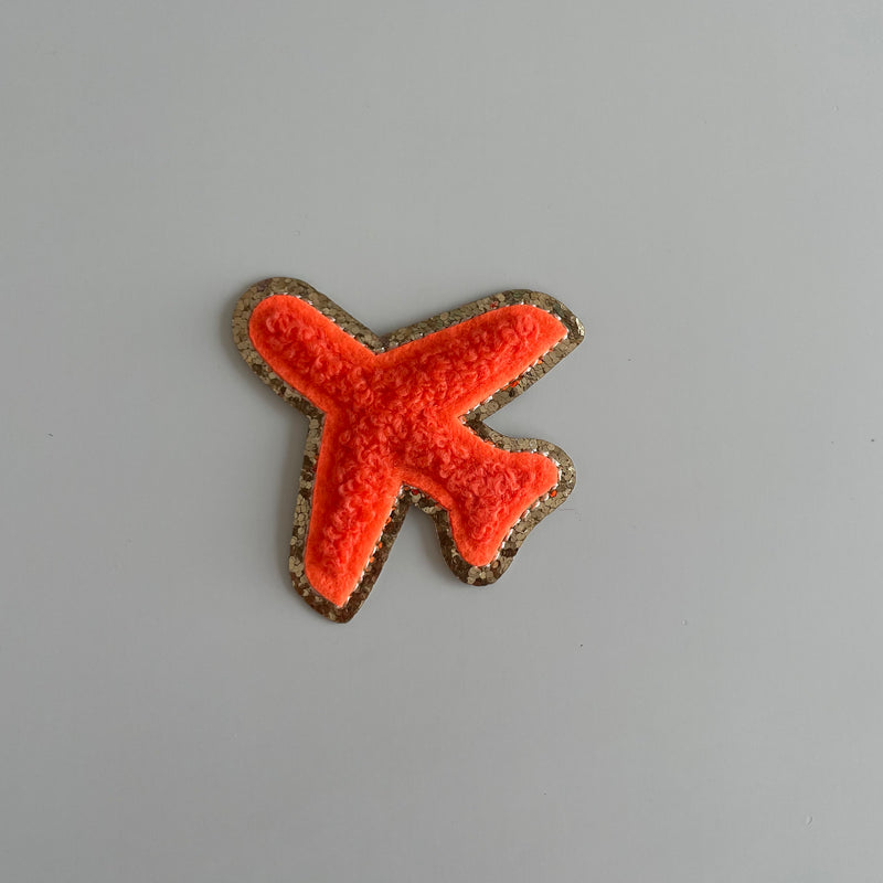 Varsity Glitter Patch - Orange