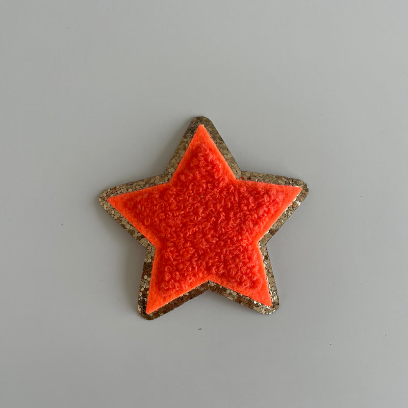 Varsity Glitter Patch - Orange