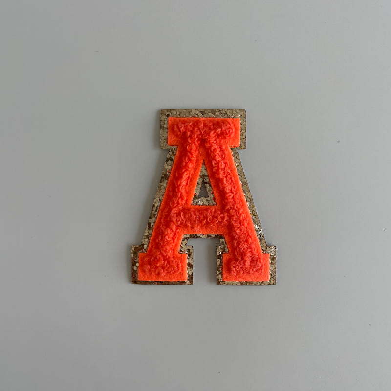 Varsity Glitter Patch - Orange