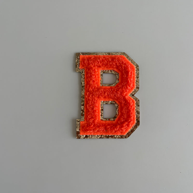 Varsity Glitter Patch - Orange