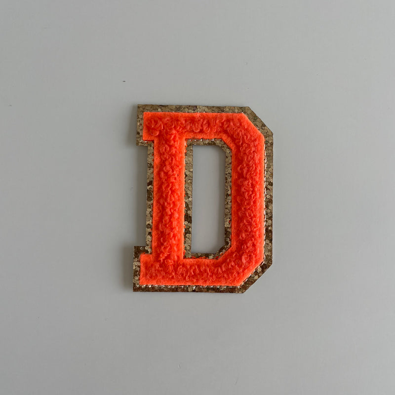 Varsity Glitter Patch - Orange