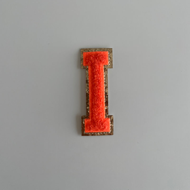 Varsity Glitter Patch - Orange