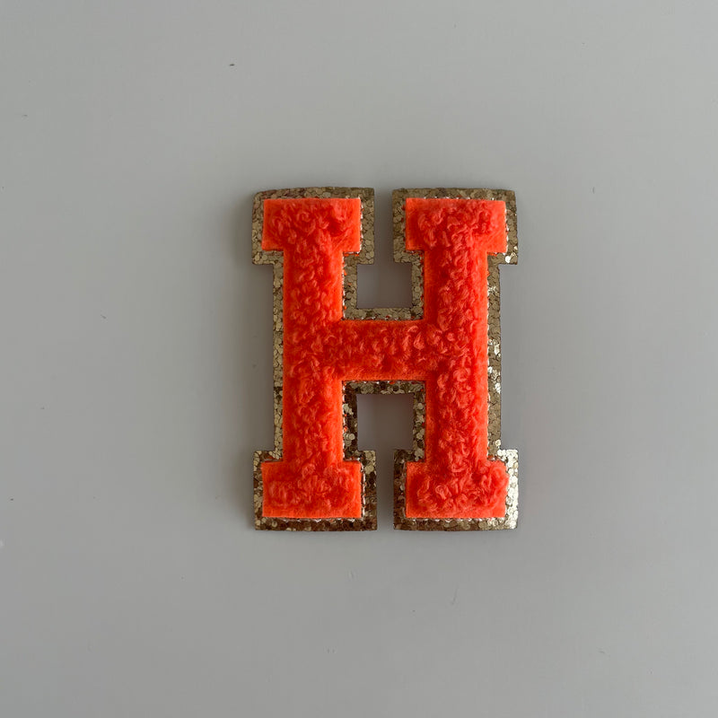 Varsity Glitter Patch - Orange