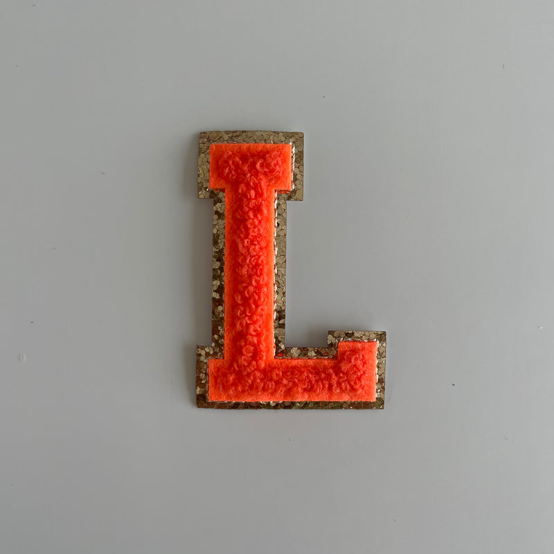 Varsity Glitter Patch - Orange