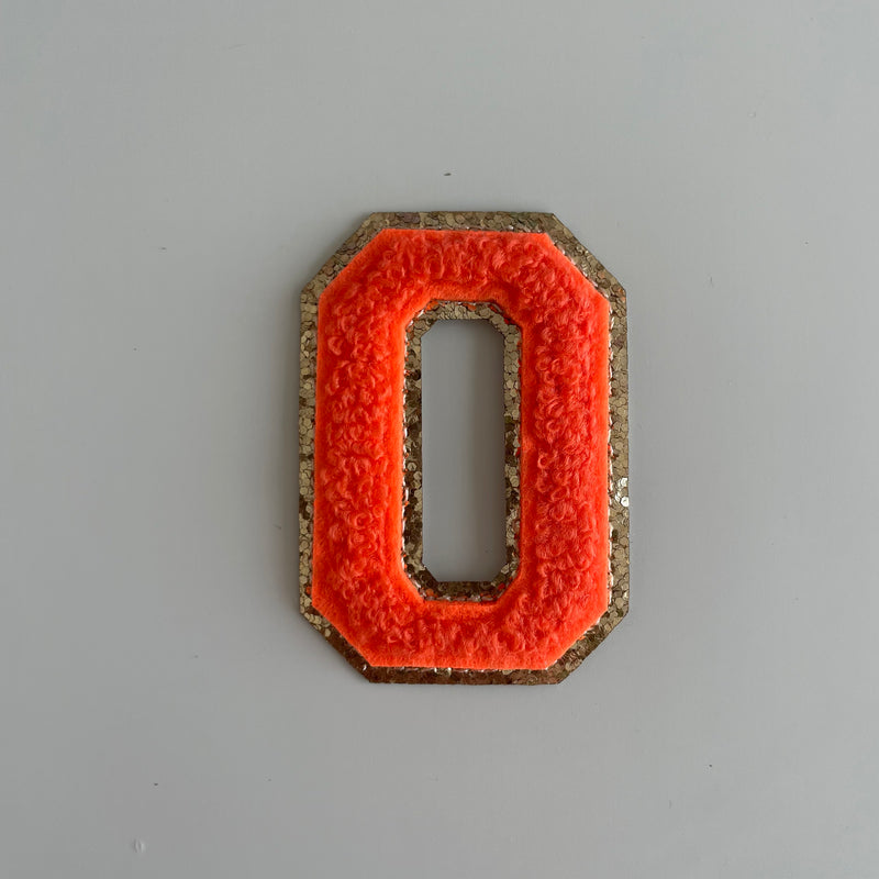 Varsity Glitter Patch - Orange