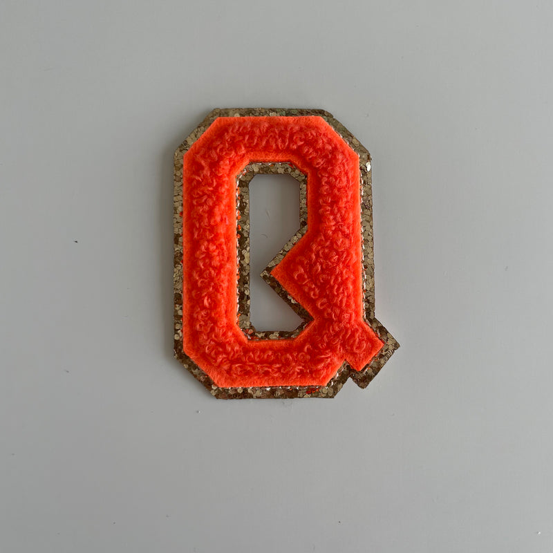 Varsity Glitter Patch - Orange