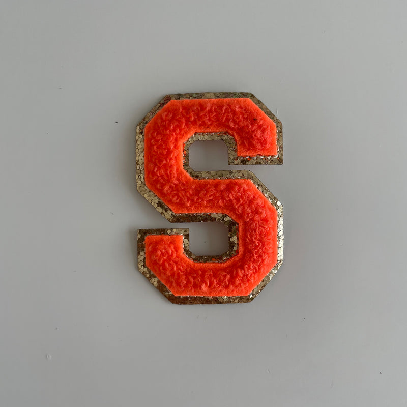 Varsity Glitter Patch - Orange