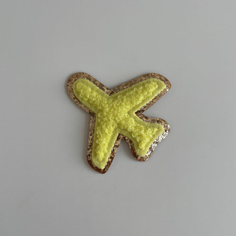 Varsity Glitter Patch - Yellow