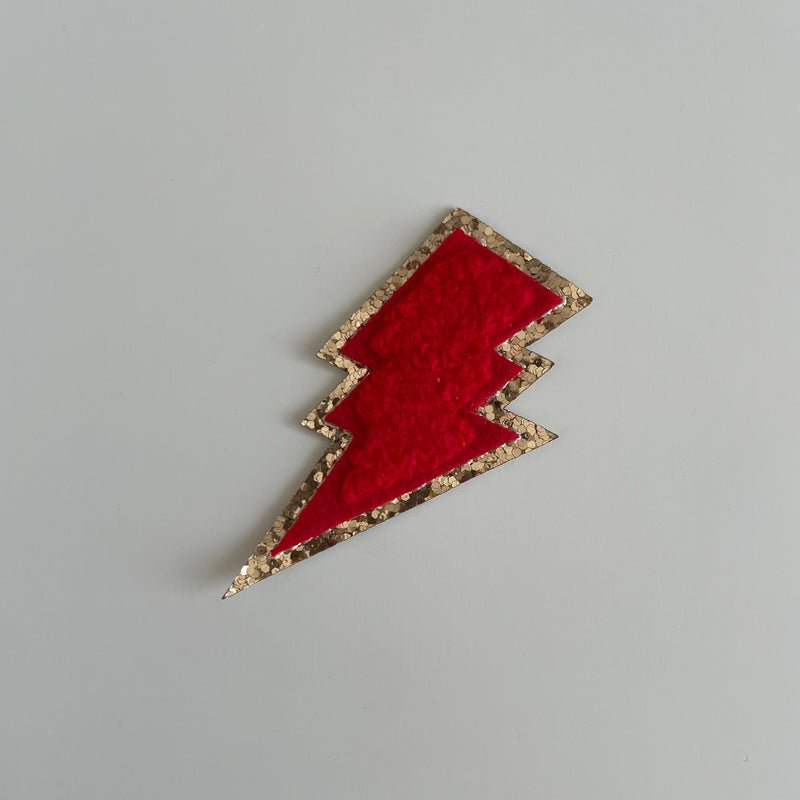 Varsity Glitter Patch - Red