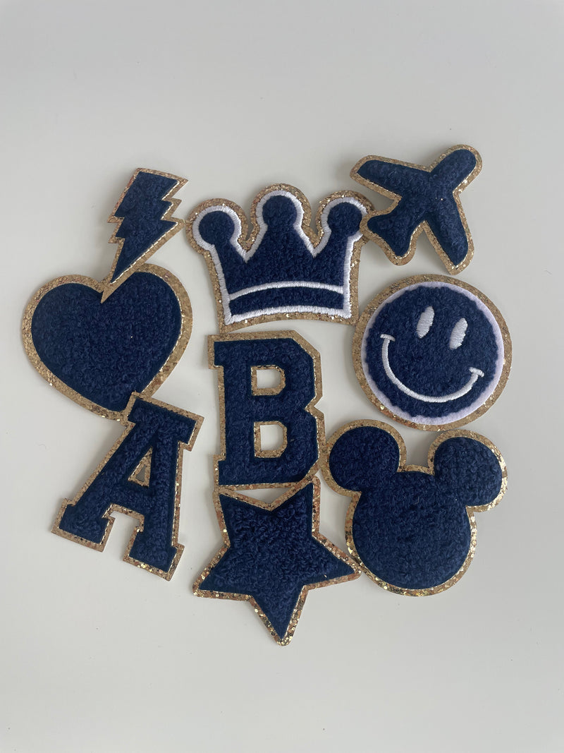 Varsity Glitter Patch - Navy