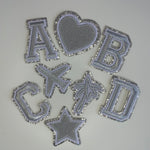 Varsity Glitter Patch - Silver