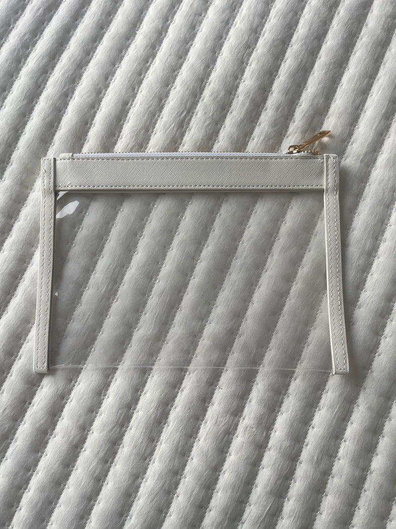 Clear Saffiano leather pouch