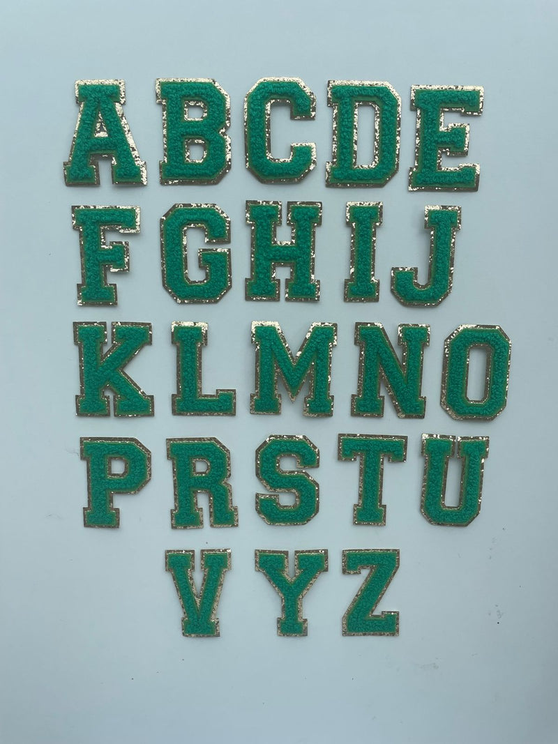 Varsity Glitter Patch - Green