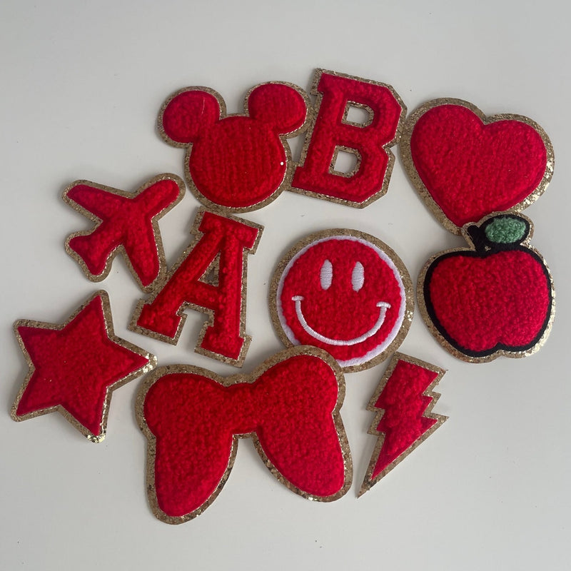 Varsity Glitter Patch - Red