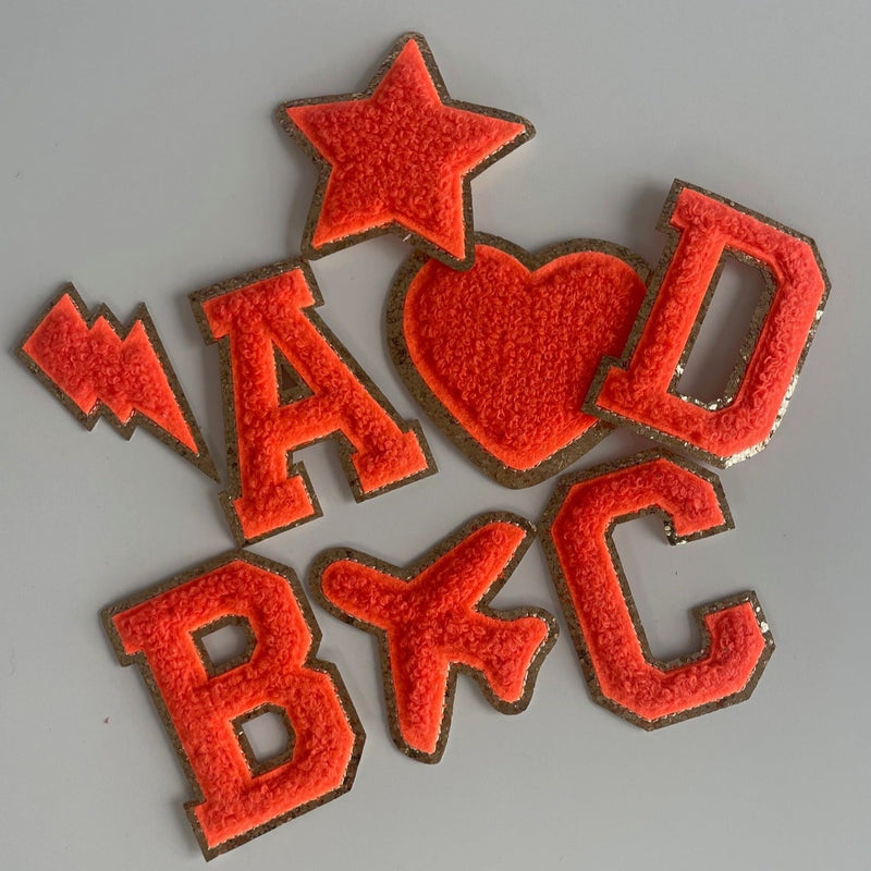 Varsity Glitter Patch - Orange