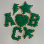 Varsity Glitter Patch - Green