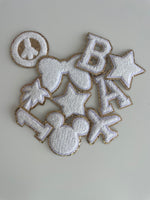 Varsity Glitter Patch - White