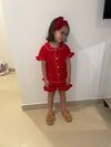 Red cotton girls shorties